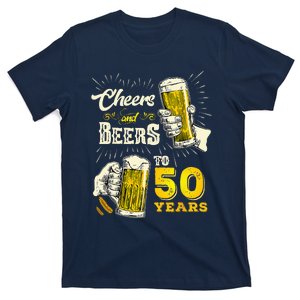 Cheers And Beers To 50 Years Old Beer 50th Birthday Beer T-Shirt