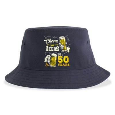 Cheers And Beers To 50 Years Old Beer 50th Birthday Beer Sustainable Bucket Hat