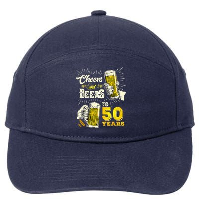 Cheers And Beers To 50 Years Old Beer 50th Birthday Beer 7-Panel Snapback Hat