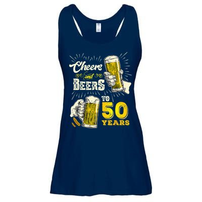 Cheers And Beers To 50 Years Old Beer 50th Birthday Beer Ladies Essential Flowy Tank