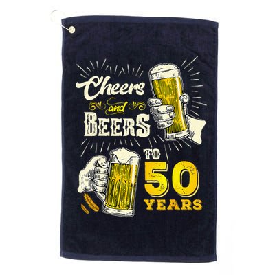 Cheers And Beers To 50 Years Old Beer 50th Birthday Beer Golf Towel