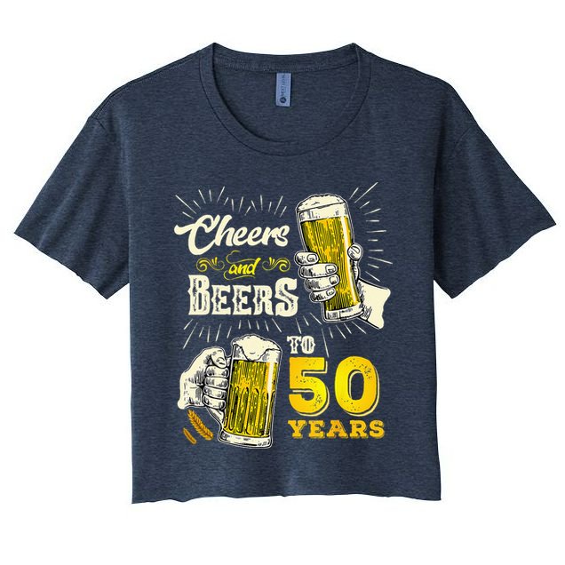 Cheers And Beers To 50 Years Old Beer 50th Birthday Beer Crop Top