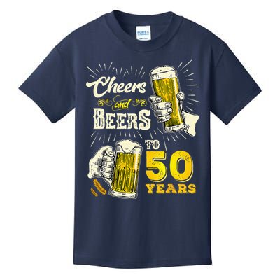 Cheers And Beers To 50 Years Old Beer 50th Birthday Beer Kids T-Shirt