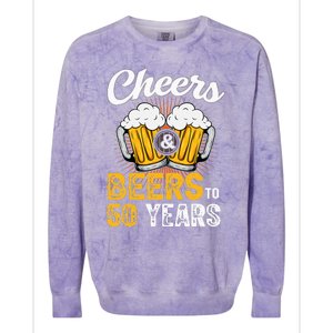 Cheers And Beers To 50 Years Happy Birthday Colorblast Crewneck Sweatshirt