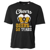 Cheers And Beers To 50 Years Happy Birthday Cooling Performance Crew T-Shirt