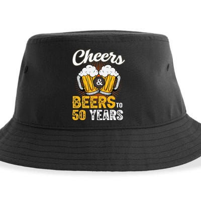 Cheers And Beers To 50 Years Happy Birthday Sustainable Bucket Hat