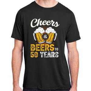 Cheers And Beers To 50 Years Happy Birthday Adult ChromaSoft Performance T-Shirt