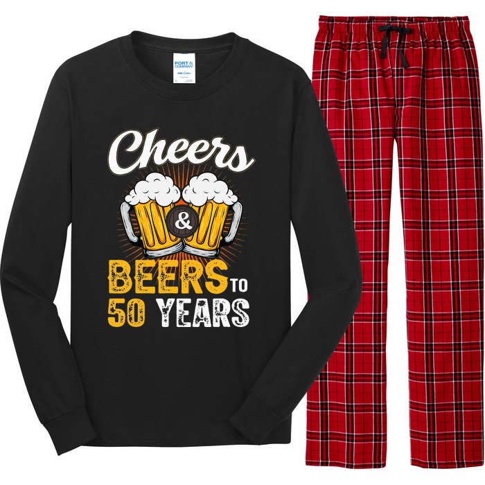 Cheers And Beers To 50 Years Happy Birthday Long Sleeve Pajama Set