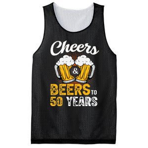 Cheers And Beers To 50 Years Happy Birthday Mesh Reversible Basketball Jersey Tank