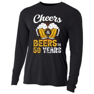 Cheers And Beers To 50 Years Happy Birthday Cooling Performance Long Sleeve Crew