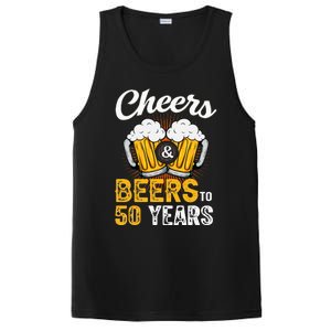 Cheers And Beers To 50 Years Happy Birthday PosiCharge Competitor Tank