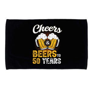 Cheers And Beers To 50 Years Happy Birthday Microfiber Hand Towel