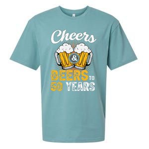 Cheers And Beers To 50 Years Happy Birthday Sueded Cloud Jersey T-Shirt