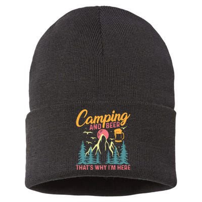 Camping And Beer T Sustainable Knit Beanie