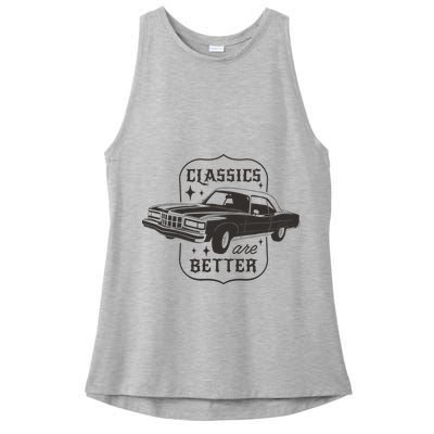 Classics Are Better Vintage Car Gift Ladies PosiCharge Tri-Blend Wicking Tank