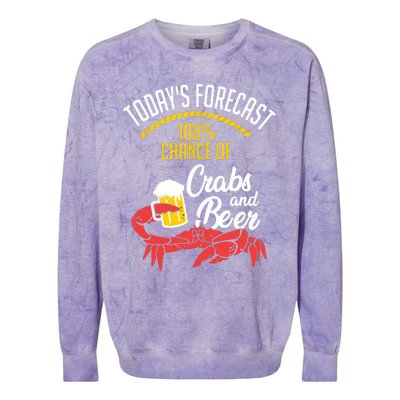 Crabs And Beer Chesapeake Blue Crab Shirts Crabbing Men Women Colorblast Crewneck Sweatshirt