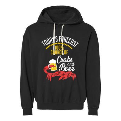 Crabs And Beer Chesapeake Blue Crab Shirts Crabbing Men Women Garment-Dyed Fleece Hoodie