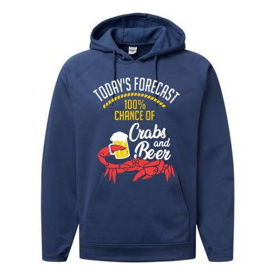 Crabs And Beer Chesapeake Blue Crab Shirts Crabbing Men Women Performance Fleece Hoodie