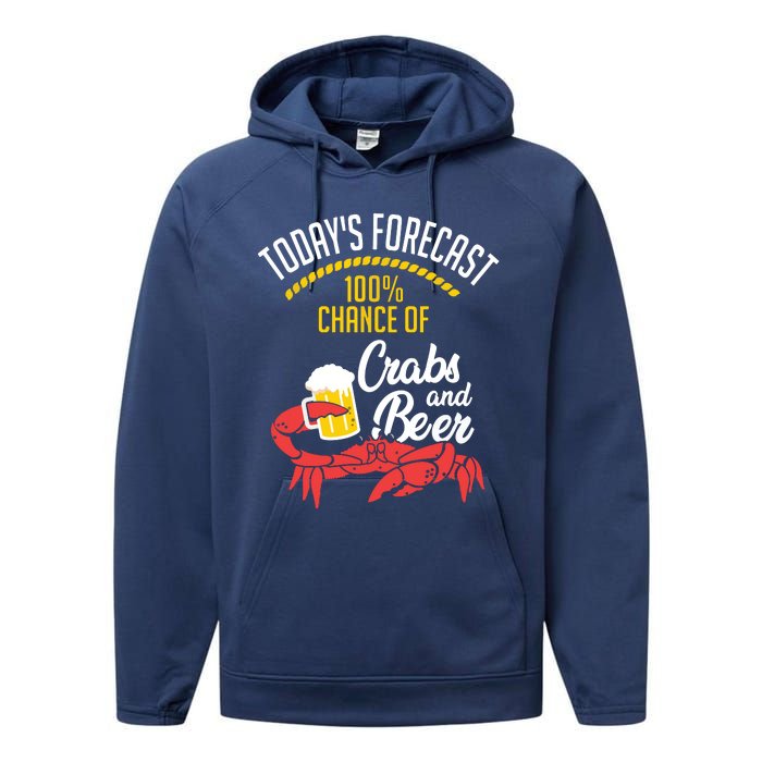 Crabs And Beer Chesapeake Blue Crab Shirts Crabbing Men Women Performance Fleece Hoodie