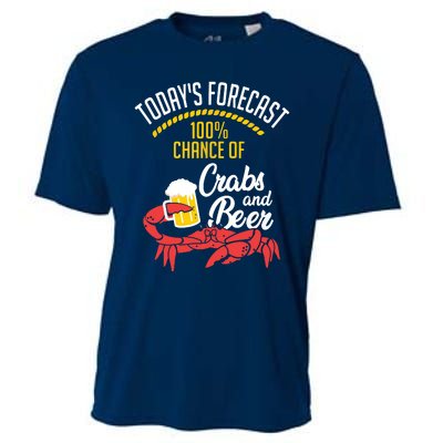 Crabs And Beer Chesapeake Blue Crab Shirts Crabbing Men Women Cooling Performance Crew T-Shirt