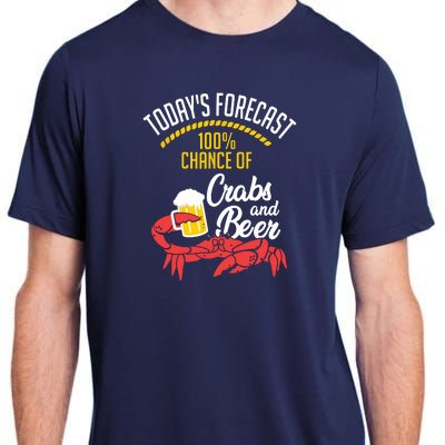 Crabs And Beer Chesapeake Blue Crab Shirts Crabbing Men Women Adult ChromaSoft Performance T-Shirt