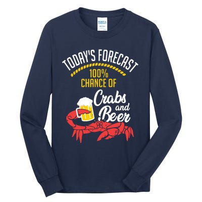 Crabs And Beer Chesapeake Blue Crab Shirts Crabbing Men Women Tall Long Sleeve T-Shirt