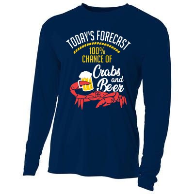 Crabs And Beer Chesapeake Blue Crab Shirts Crabbing Men Women Cooling Performance Long Sleeve Crew