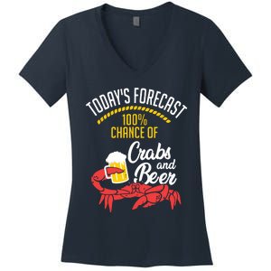 Crabs And Beer Chesapeake Blue Crab Shirts Crabbing Men Women Women's V-Neck T-Shirt