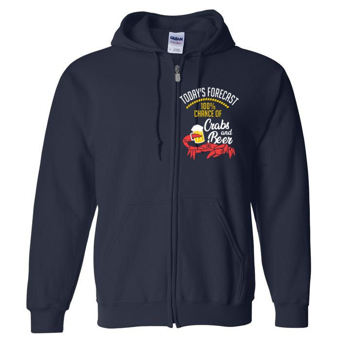 Crabs And Beer Chesapeake Blue Crab Shirts Crabbing Men Women Full Zip Hoodie