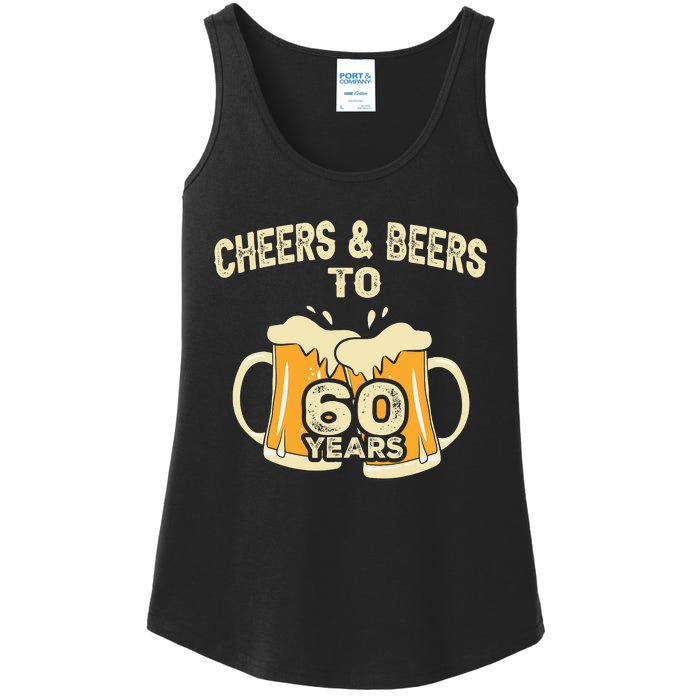 Cheers And Beers To 60 Years Old Birthday 60th Birthday Ladies Essential Tank