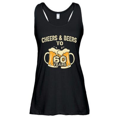 Cheers And Beers To 60 Years Old Birthday 60th Birthday Ladies Essential Flowy Tank