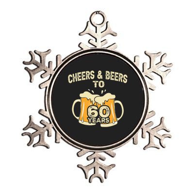 Cheers And Beers To 60 Years Old Birthday 60th Birthday Metallic Star Ornament