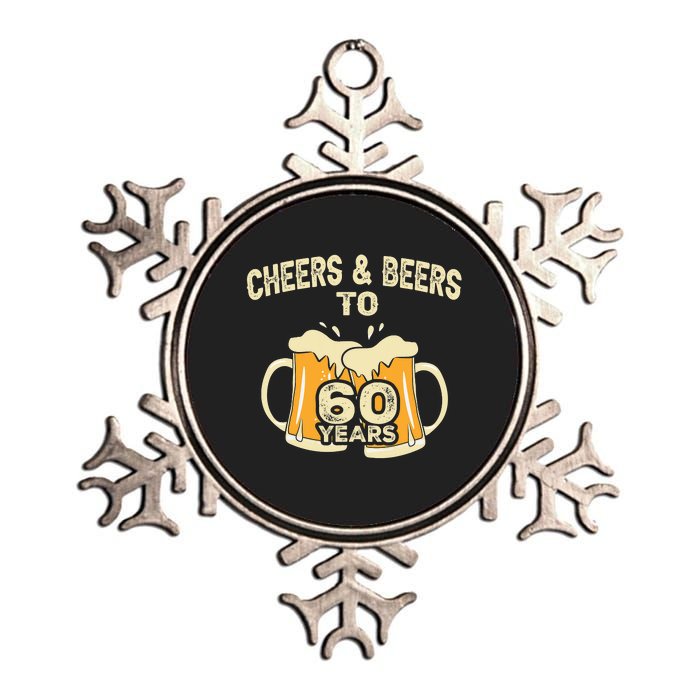 Cheers And Beers To 60 Years Old Birthday 60th Birthday Metallic Star Ornament