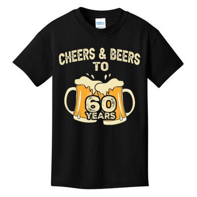 Cheers And Beers To 60 Years Old Birthday 60th Birthday Kids T-Shirt