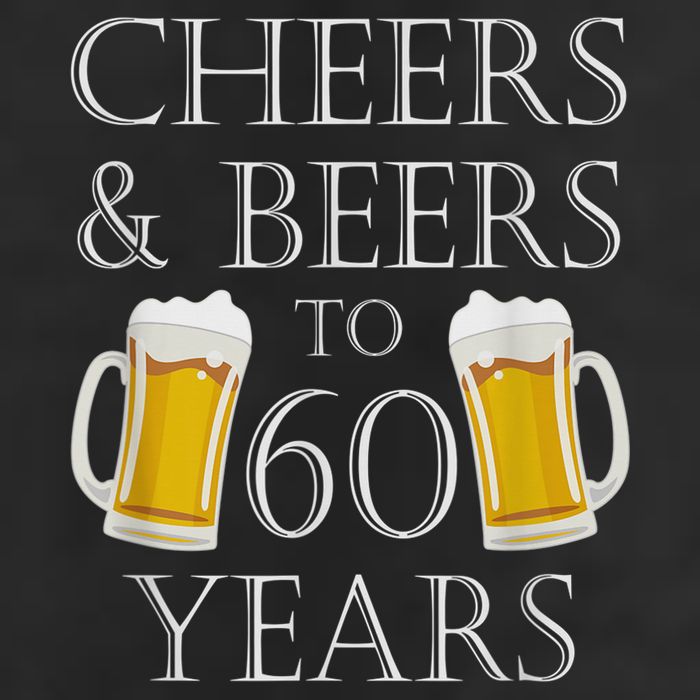 Cheers and Beers to 60 Years - 60th Birthday Gift 7 Panel Mesh Trucker Snapback Hat