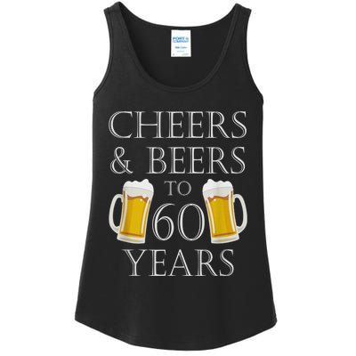 Cheers and Beers to 60 Years - 60th Birthday Gift Ladies Essential Tank