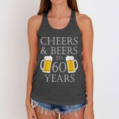 Cheers and Beers to 60 Years - 60th Birthday Gift Women's Knotted Racerback Tank