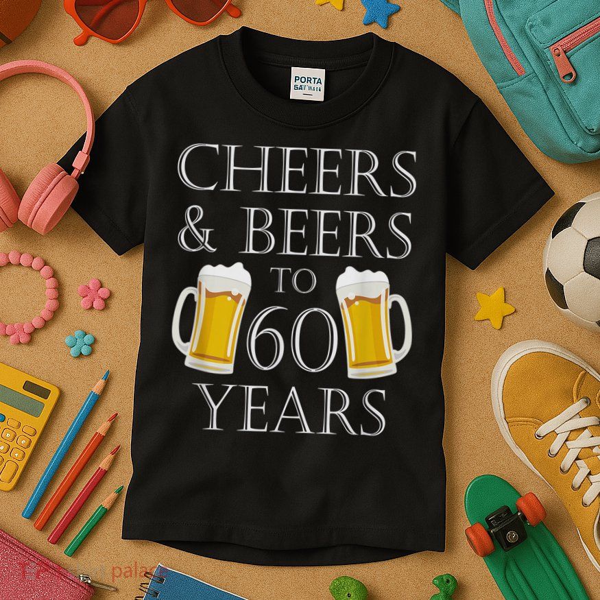 Cheers and Beers to 60 Years - 60th Birthday Gift Kids T-Shirt