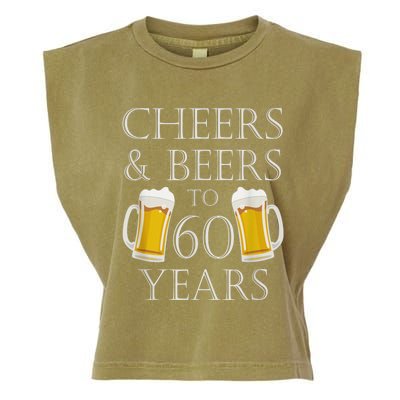 Cheers and Beers to 60 Years - 60th Birthday Gift Garment-Dyed Women's Muscle Tee