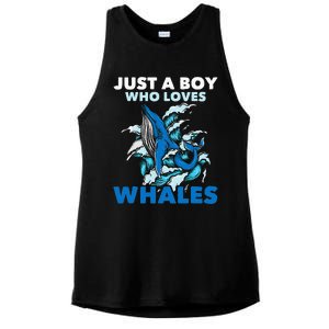 CJust A Boy Who Loves Whales Marine Biologist Whale Lover Ladies PosiCharge Tri-Blend Wicking Tank