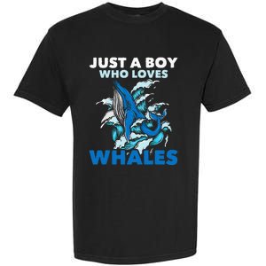 CJust A Boy Who Loves Whales Marine Biologist Whale Lover Garment-Dyed Heavyweight T-Shirt