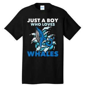 CJust A Boy Who Loves Whales Marine Biologist Whale Lover Tall T-Shirt