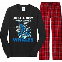 CJust A Boy Who Loves Whales Marine Biologist Whale Lover Long Sleeve Pajama Set