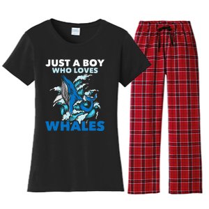 CJust A Boy Who Loves Whales Marine Biologist Whale Lover Women's Flannel Pajama Set