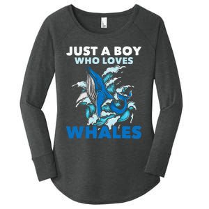 CJust A Boy Who Loves Whales Marine Biologist Whale Lover Women's Perfect Tri Tunic Long Sleeve Shirt