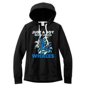 CJust A Boy Who Loves Whales Marine Biologist Whale Lover Women's Fleece Hoodie