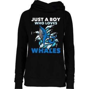 CJust A Boy Who Loves Whales Marine Biologist Whale Lover Womens Funnel Neck Pullover Hood