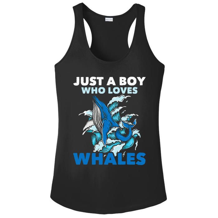 CJust A Boy Who Loves Whales Marine Biologist Whale Lover Ladies PosiCharge Competitor Racerback Tank