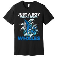 CJust A Boy Who Loves Whales Marine Biologist Whale Lover Premium T-Shirt