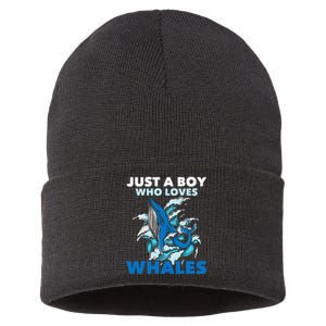 CJust A Boy Who Loves Whales Marine Biologist Whale Lover Sustainable Knit Beanie